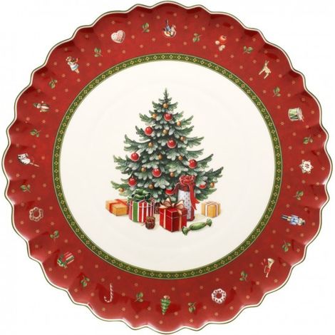 Villeroy & Boch 1485852200 plato Plato de postre Alrededor Porcelana Rojo, Blanco 1 pieza(s)