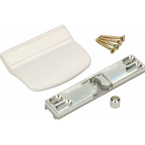 Loqueteau de porte de balcon – Résistant aux intempéries – Poignée en plastique et loquet en métal – Installation facile pour PVC et aluminium-NANOTEH (1/5)