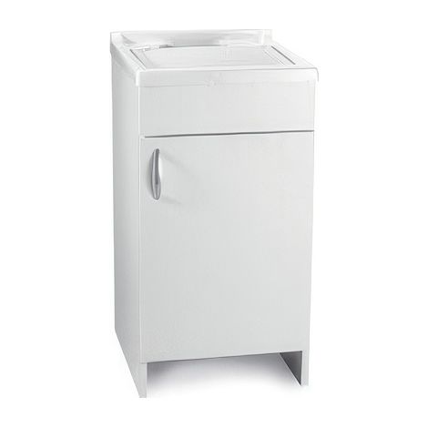 Mobile Lavatoio in Kit Bianco 45 x 50 x h 84 cm a 2 Porte con Sifone Madeira