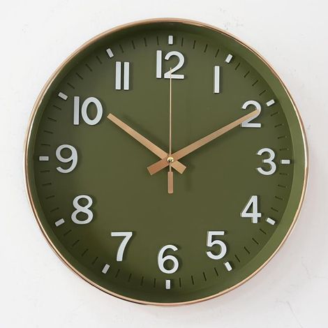 Horloge murale silencieuse de 30 cm (12 pouces), grande horloge murale pour salon, bureau, cuisine, décoration moderne, facile à lire (1/5)