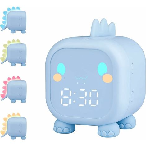 ZKIAH Réveil Enfants Numérique,Réveil Mignon 2 Alarmes Volume de la Musique Minuterie MultifonctionnRéglable Veilleuse Compte à rebours Répétition Commande Vocale Horloge (1/5)