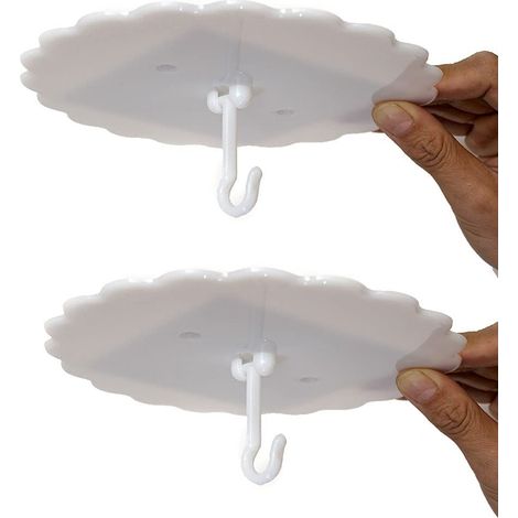 Lot de 2 crochets de plafond en forme de dôme super colle – Moustiquaire et auvent de lit (17,8 cm, 2 ensembles) – Installation facile, sans clous (1/5)