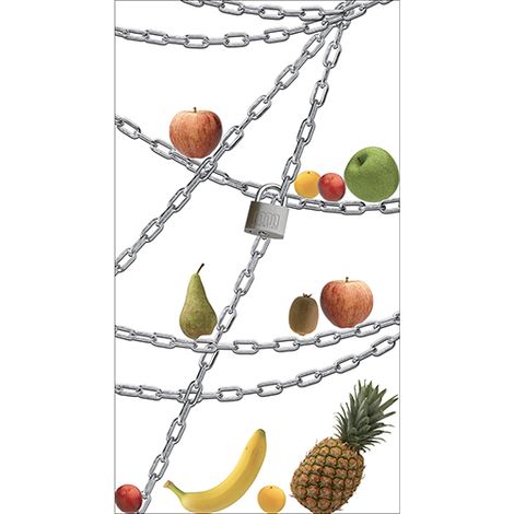 Sticker réfrigérateur et lave vaisselle, régime fresh alimentation saine bien-être déco, 180 cm X 100 cm (1/4)