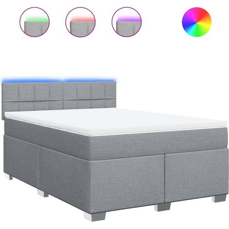 Maison Exclusive - Boxspringbett mit Matratze Hellgrau 140x190 cm