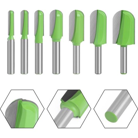 Fräser – 1 Stück – Gehärteter Stahl und Hartmetall – Tiefe, runde Basis für Nuten – Für die Herstellung von Holzschubladen – 8 mm Schaft – Größe G (1/5)