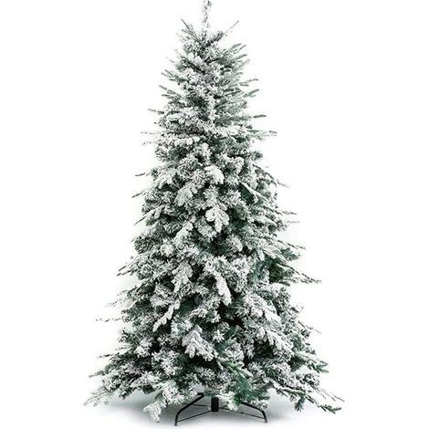 Albero di natale innevato realistico alaska super folto pino naturale - 180 cm (1/3)