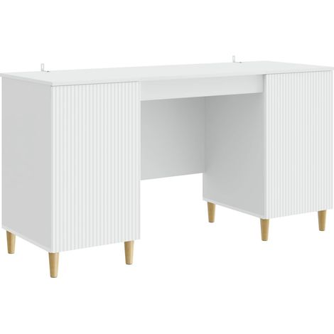 Desk with Shelf White 142.5 x 50 x 75 cm Engineered Wood vidaXL