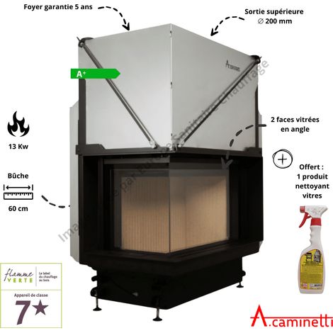 Foyer bois Quattro 70L Premium A.Caminetti (1/3)