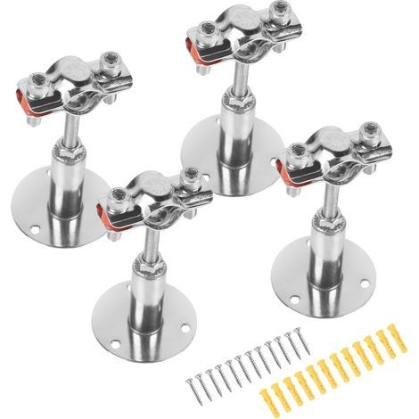 4pcs Support Tuyaux Réglable pour Φ19-22mm, Pince de Support Tube à Montage Mural en Acier Inox avec 12pcs vis et tubes d'expansion, Collier de Serrage Plafond pour la Fixation ou de B (1/4)