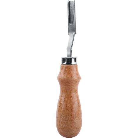 Outil de biseautage à bords larges pour le travail du cuir, outil d'amincissement et de finition pour le travail du cuir avec manche en bois (1/5)