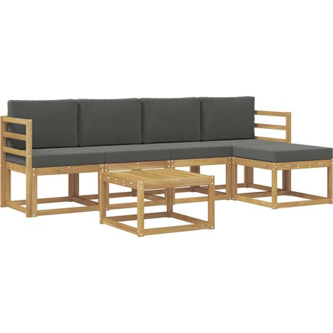 Outdoor Sofa Set with Cushion 6 pcs White and Anthracite vidaXL (1/5)