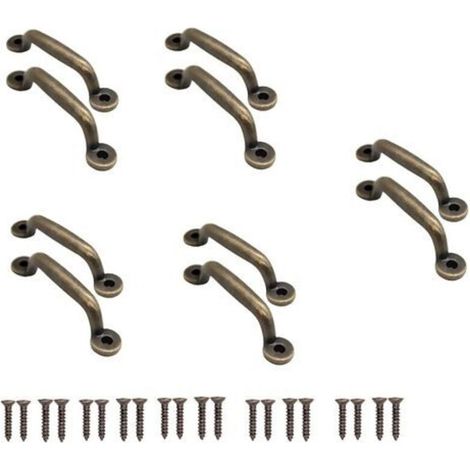 Set di 10 maniglie per cassetti in bronzo anticato per ante scorrevoli, armadi, cassettiere, cucine, credenze, bauli, 90 x 22 mm (1/4)