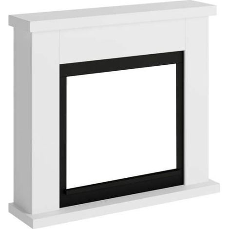 Cornice Decorativa Tagu Frode Finto Caminetto Bianco in Legno da Incasso (1/5)