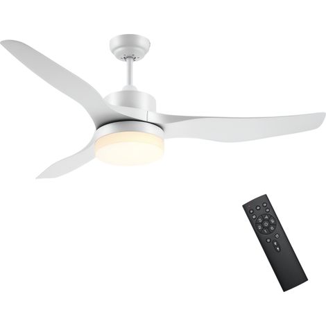 Ventilateur plafond avec lumière et télécommande 20,5 W, 6 vitesses 3 couleurs