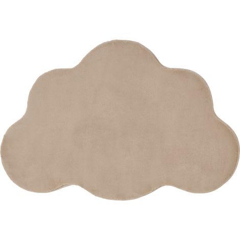 Alfombra moderna para salón forma irregular de pelo sintético 80 x 120 cm pelo largo beige Parson (1/5)