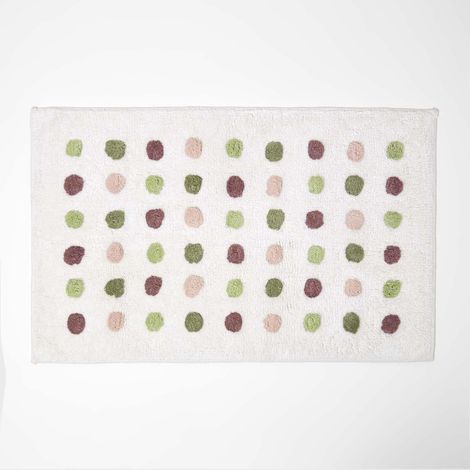 HOMESCAPES Tapis de bain multicolore à pois, 50 x 80 cm (1/5)