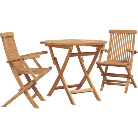 Maison Exclusive - Garten Essgruppe 3 pcs Braun Massivholz Akazie