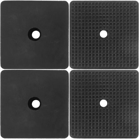 Lot de 4 patins anti-vibrations pour machine à laver, en caoutchouc, pour secouer et amortir le lavage.-5.00X5.00X1.00CM-Black (1/4)