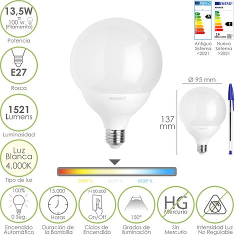 LAMPADA LED MAURER GLOBO SMER. E27 13,5W 1521L 4000K L.NEUTRA