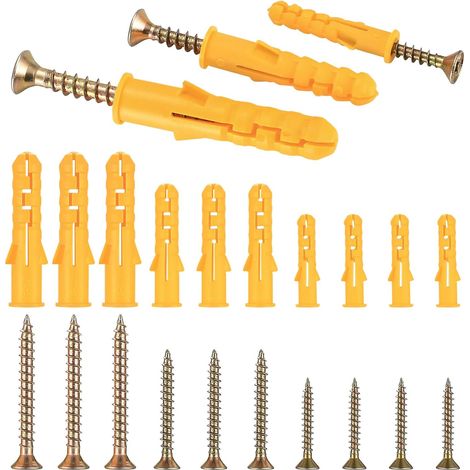 Lot de 270 fixations murales M6/M8/M10 (135 vis autotaraudeuses,135 chevilles d'expansion)–Kit de chevilles et de boulons d'expansion haute résistance (1/5)