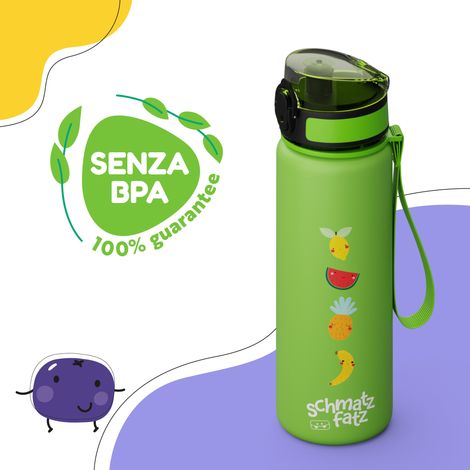 Klarstein Schmatzfatz - Borraccia, borraccia sportiva, 500 ml, 24 cm, Tritan