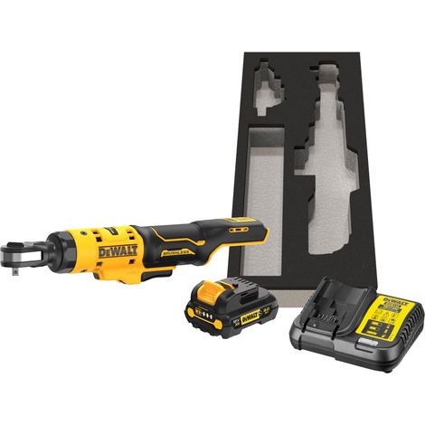 DEWALT 12V XR Akku-Ratsche, 1/4" (bürstenlos) inkl. 1x G-Akku (12 Volt / 3 Ah) DCF504L1G-QW