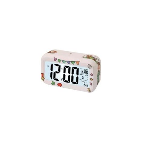 Sveglia digitale bianca, orologio digitale LED intelligente - Crezuo