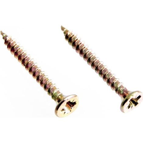 One Stop DIY Lot de 250 vis à tête cruciforme en acier zingué Jaune 3,5 x 30 mm