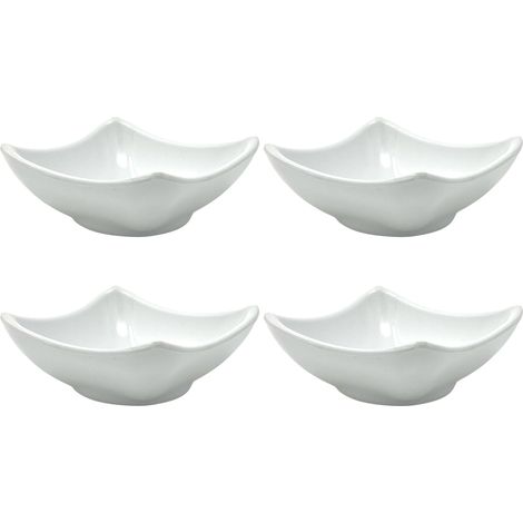 4x Dipschalen Melamin Set Weiß 754 Snackschale Servierschale Klein Mini Saucenschälchen Soja