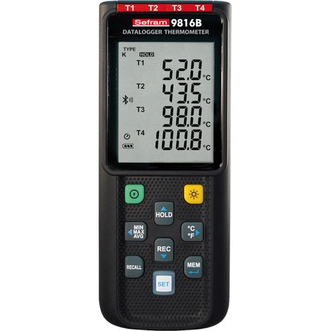 Thermomètre numérique Sefram SEFRAM9816B, 4 voies de mesure pour E, J, K, N, R, S, T ( Prix pour 1 )