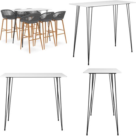 vidaXL 7-tlg. Bar-Set Weiß und Grau (1/5)