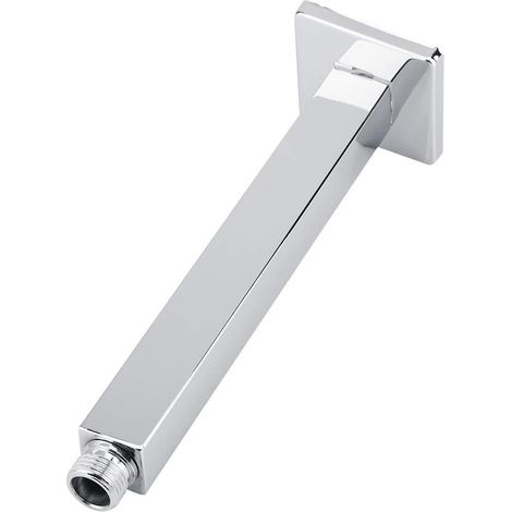 Bras de Douche,Bras de Douche Mural 20 cm Rallonge Douche Carré en Acier Inoxydable G1/2 D'extension pour Tete De Douche Pluie,Finition Chromée Polie