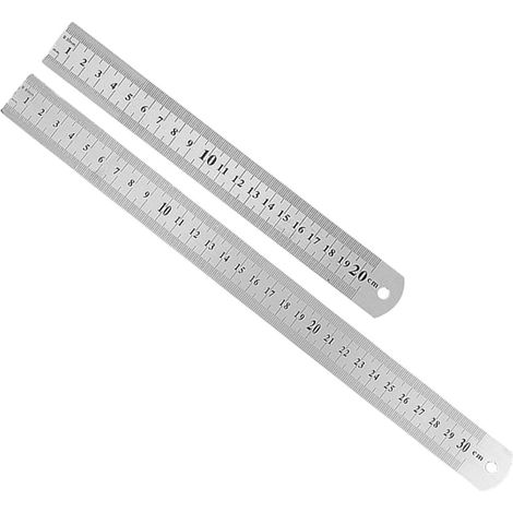 Règle de précision double face en acier inoxydable (2 pièces) (1/5)