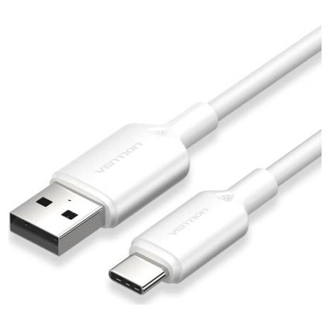 Cable USB 2.0 Tipo-C Vention CTQWF/ USB Tipo-C Macho - USB Macho/ Hasta 60W/ 480Mbps/ 1m/ Blanco