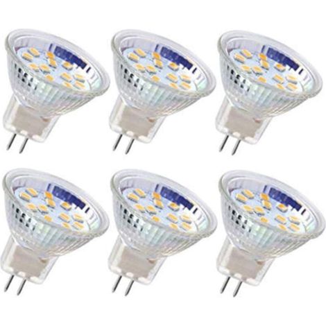 Six spots LED MR11 GU4, 3 W, 18 puces LED, non dimmables, 12 V AC/DC, luminosité équivalente à celle d'une lampe halogène (1/4)