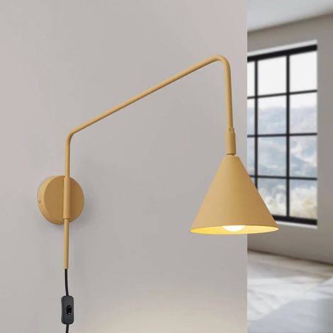 [NEUWERTIG] B-Ware Wandleuchte Wandlampe Lys Goldfarben Stahl E14 Led Stecker Schalter Kabel Lampe