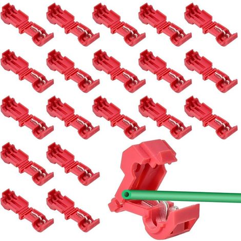 50 pièces Bornes de raccordement pour câble périphérique de tondeuse robot Station de charge, Connecteur de dérivation en T, Clip pour câble Compatible Gardena, Husqvarna, Bosch, Worx etc (1/5)