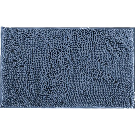 Weicher Chenille-Badeteppich 40x60CM - Saugfähig, schnelltrocknend, maschinenwaschbar (Nebelblau)
