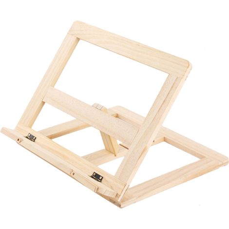 Pupitre en bois portable pour livres, lutrin pliable et réglable pour recettes, tablettes et lecture. Support à livre inclinable, léger et robuste, idéal en cuisine. (1/5)