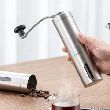 Moulin à café manuel en acier inoxydable pour cafetière à filtre et cafetière française. (1/5)
