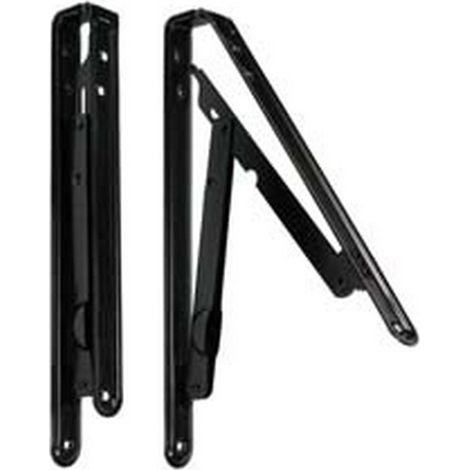 2PZ MENSOLE PIEGHEVOLI NERE - mm.400x400 colore nero