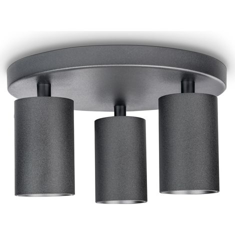 Paco Home Lampada A Plafone Soggiorno Parete Spot Orientabili Moderna Cucina Camera Da Letto Nero, Tipo 2 - 3x GU10