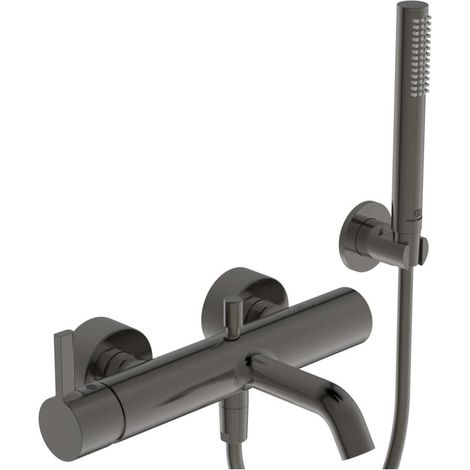 Miscelatore vasca JOY con doccetta ad asta Magnetic grey, flessibile erogazione e supporto a parete IDEAL STANDARD (1/2)