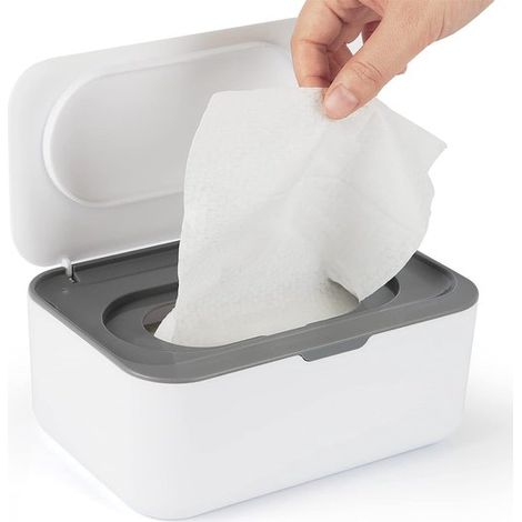 1 boîte de rangement pour lingettes bébé, étanche avec joint silicone, anti-poussière et antidérapante, pour salle de bain et chambre (1/5)