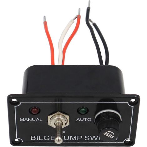 Interrupteur de pompe de cale pour bateau avec indicateur lumineux LED, panneau de commande à 3 voies (1/5)