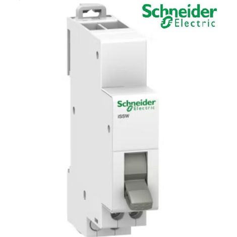 Schneider Electric – Commutateur 3 positions 20 A – A9E18073 – 1 contact inverseur O/F – 250 V CA – Installation rail DIN