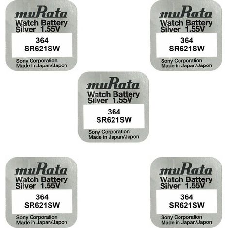 .5 piles MURATA 364 SR621SW.
.
.
.