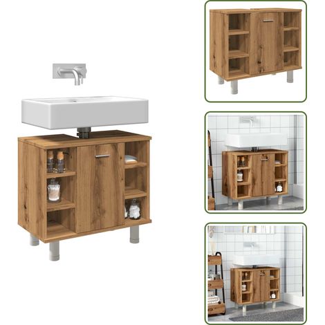 Badschrank Artisan-Eiche 60x32x53,5 cm Holzwerkstoff - Badezimmerschrank - Badezimmerschränke - Badezimmermöbel - Badmöbel (1/5)