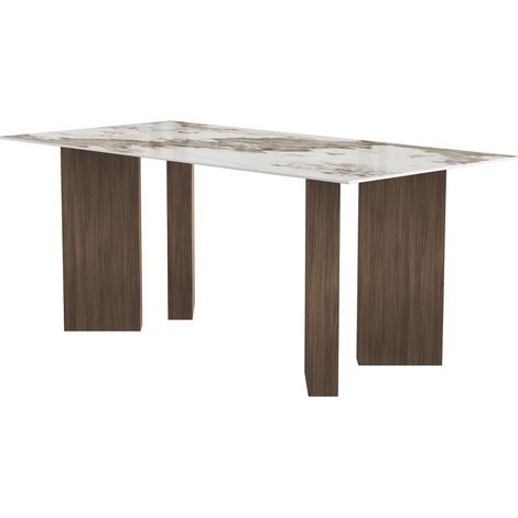 Tavolo da pranzo in ceramica - 180 cm - "Elma" - 8 posti - Marrone (1/5)