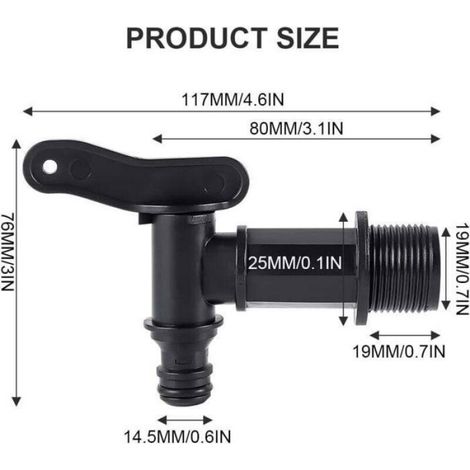Robinets - Pour Cuve De Récupération D Eau De Pluie - Jardin - Lot De 2 (1/5)